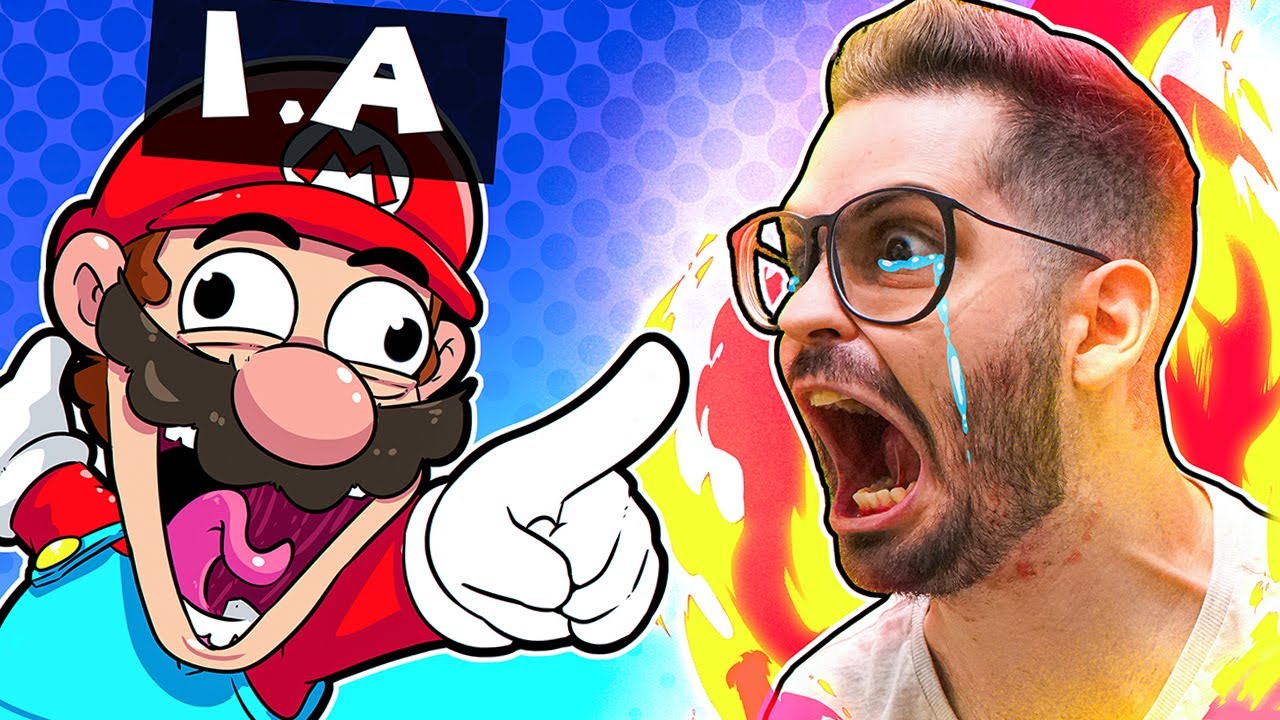 Mario 64, mas o Mario é uma Inteligência Artificial TROLL e IRRITANTE!