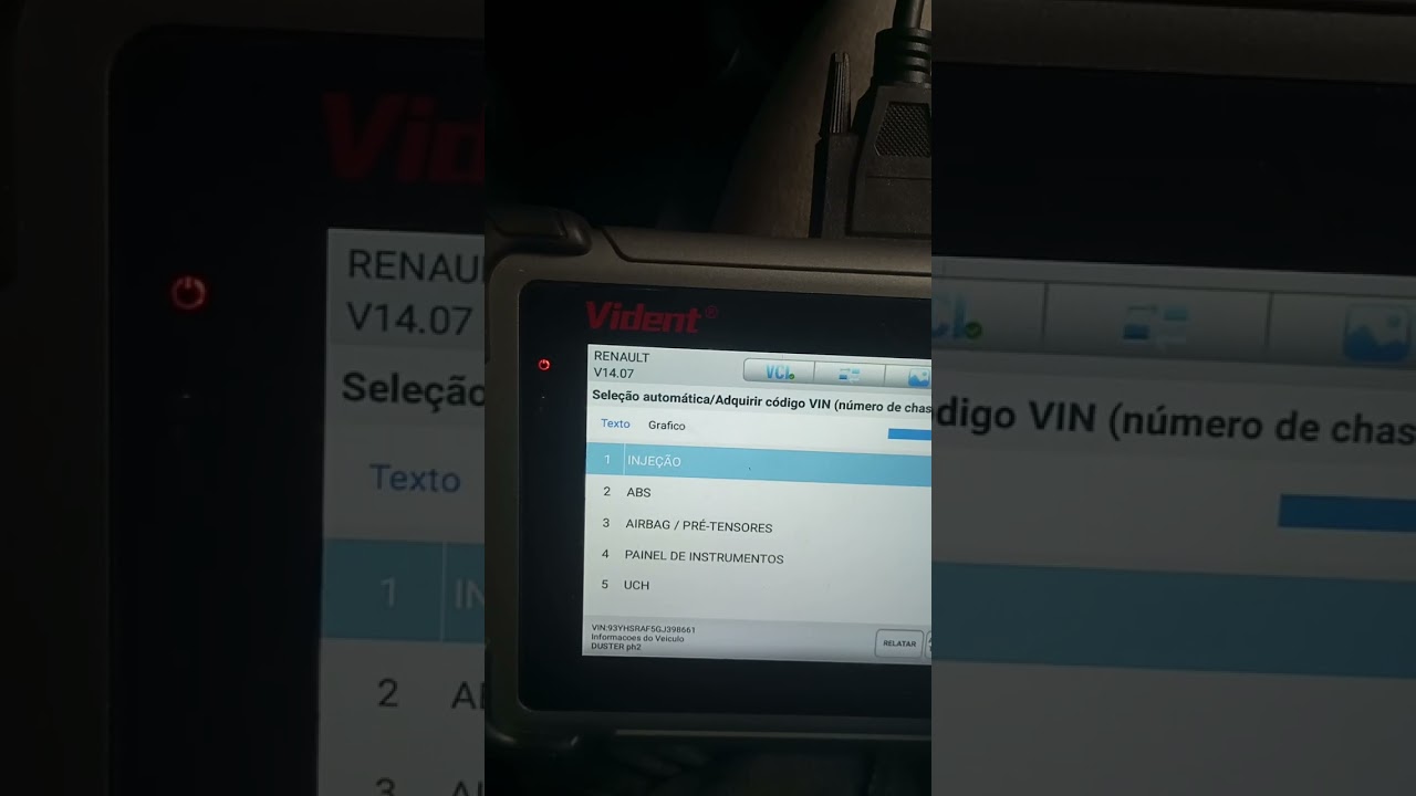 Duster luz Airbag acesa . Vejamos com scanner Vident Smart pro 800:
