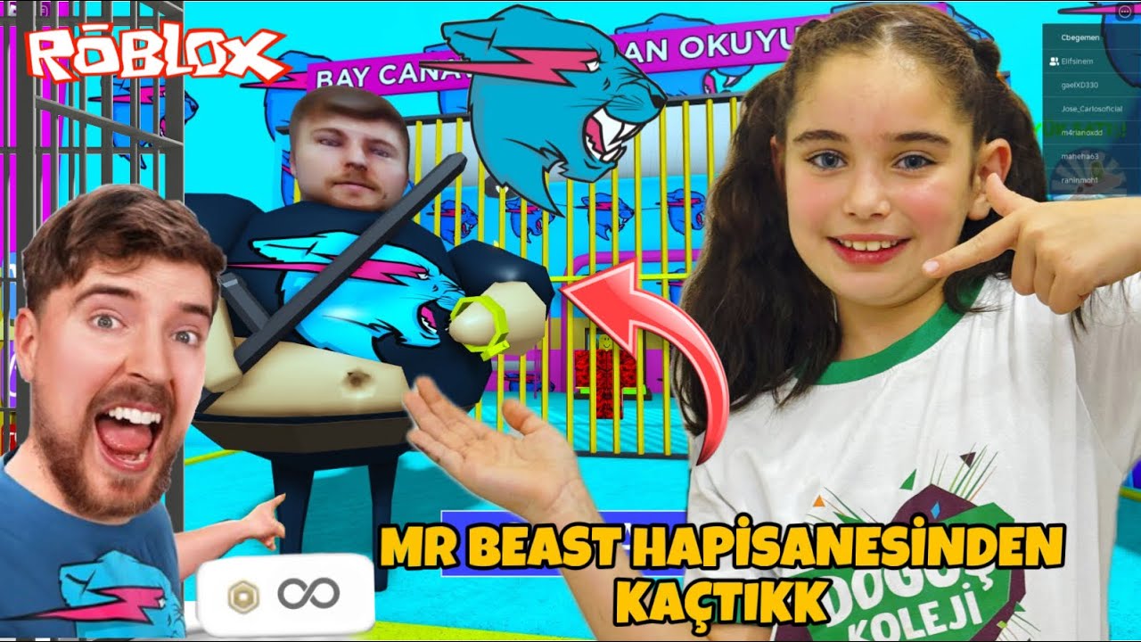MR BEAST HAPİSHANESİNDEN KAÇTIK ELİF İLE ROBLOX BARRY OBBY