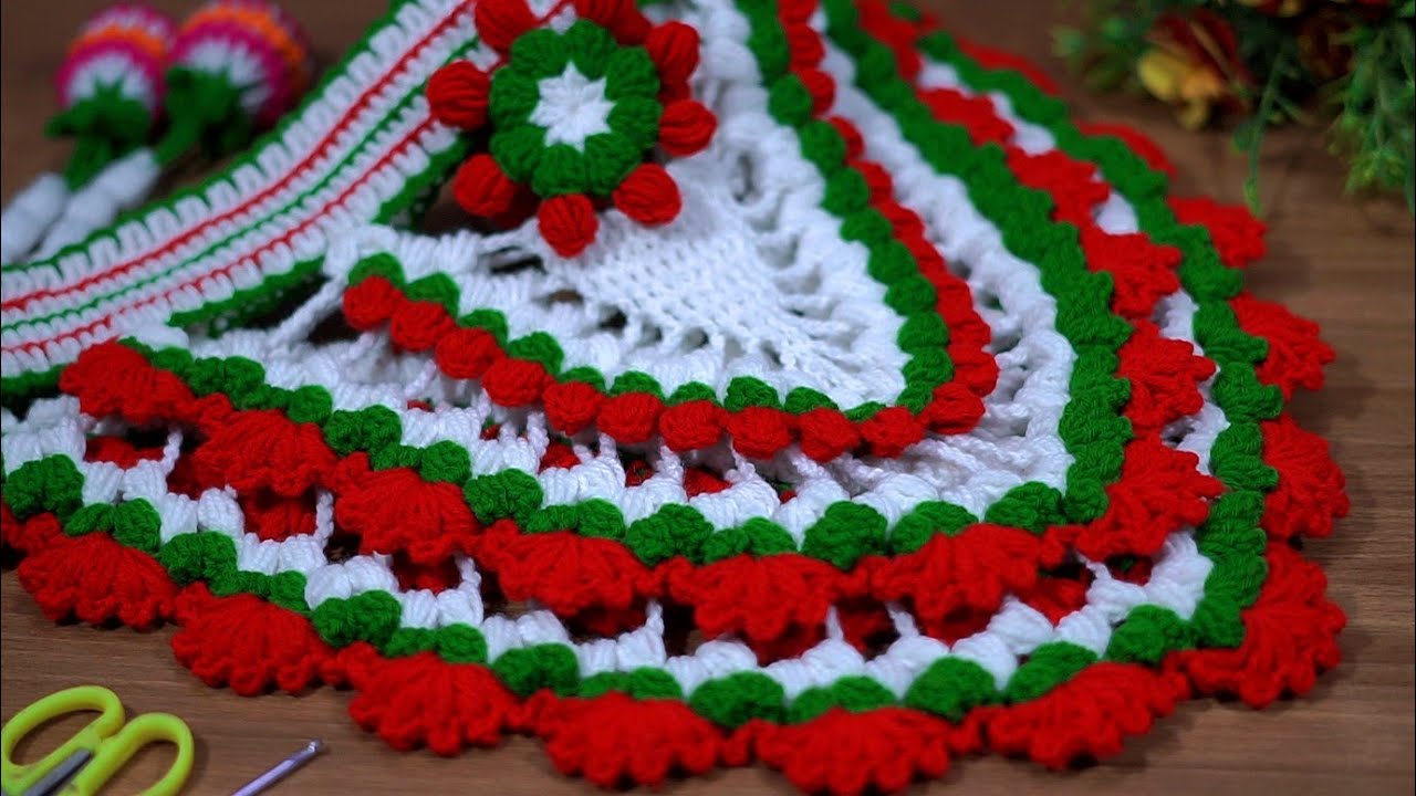 Beautiful and latest toran design | woolen work #woolentoran #crochetprojects