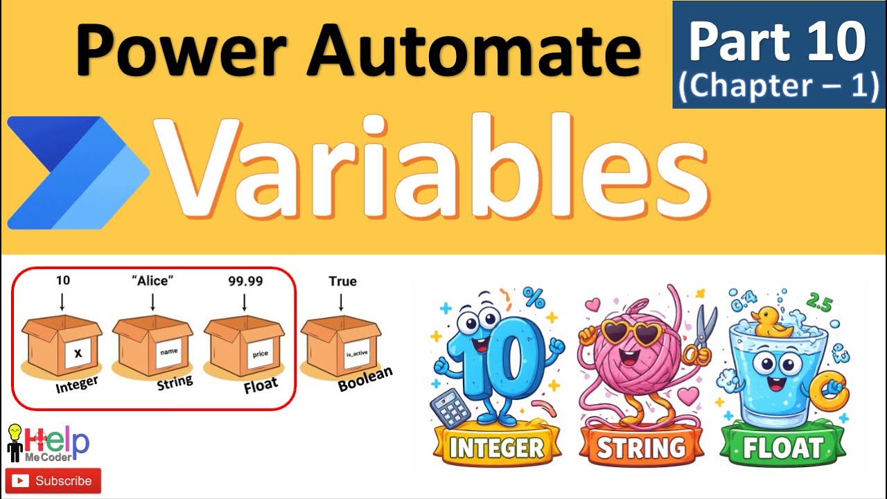 Power Automate Variables Explained | Integer, Float, Boolean & String with Real Demos (Part 10)