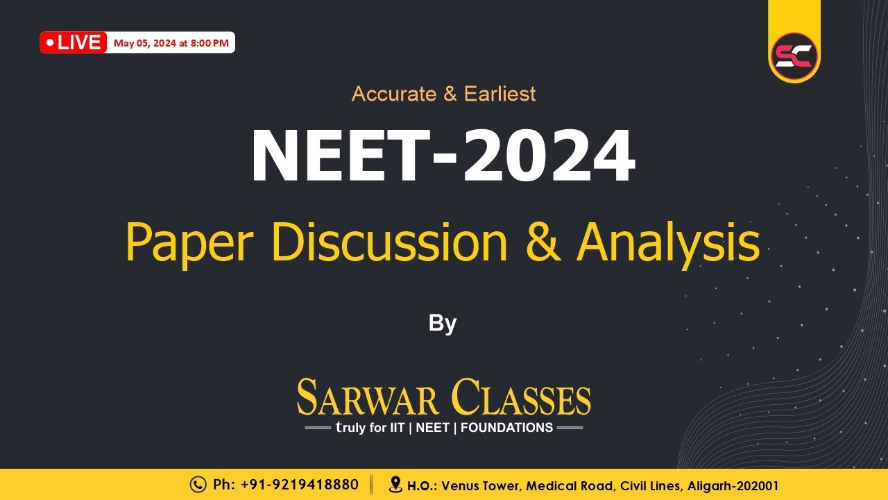 NEET-2024 Paper Solution | NEET 2024 Paper |  Sarwar Classes, #Aligarh #UP #neet #aligarh #amu