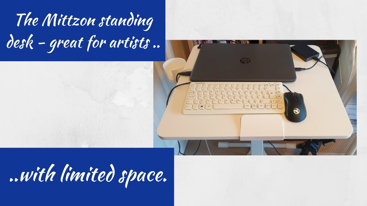 The standing desk Mittzon from Ikea  is great for artists with very small space.