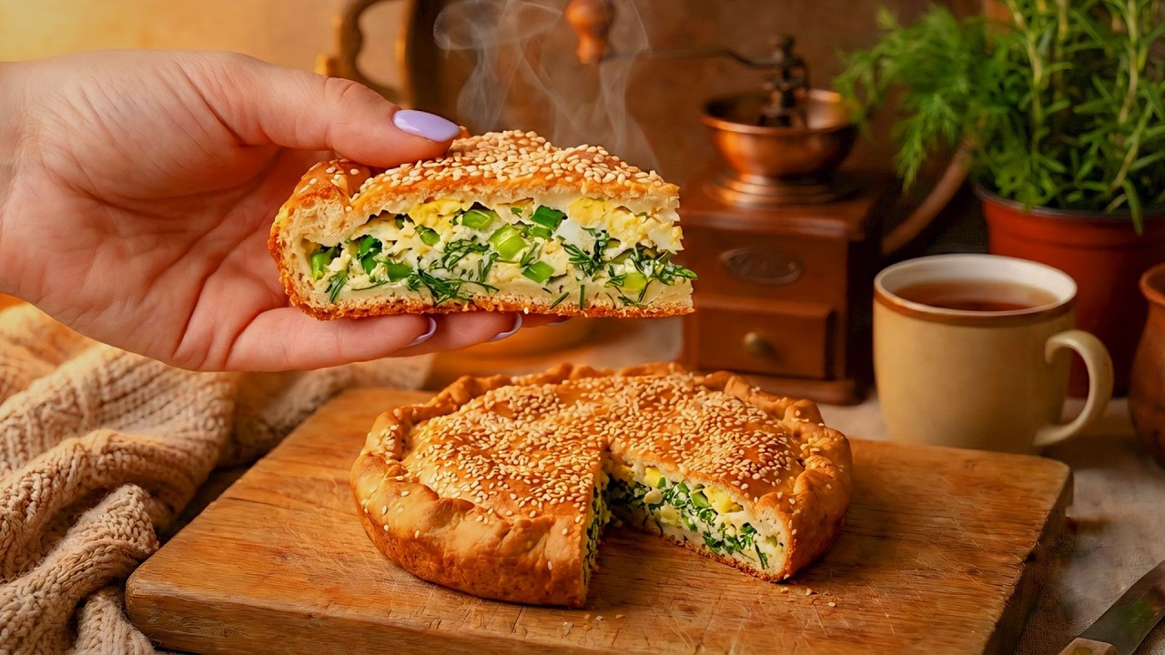 Заливний пиріг з цибулею та яйцями, який виходить у всіх! Просто і бюджетно