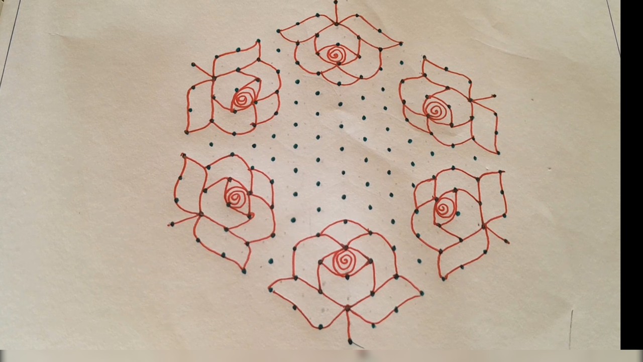 15×8 ugadi special Rangoli flower rangoli design #ugadikolam #ugadispecailmuggulu #indianart