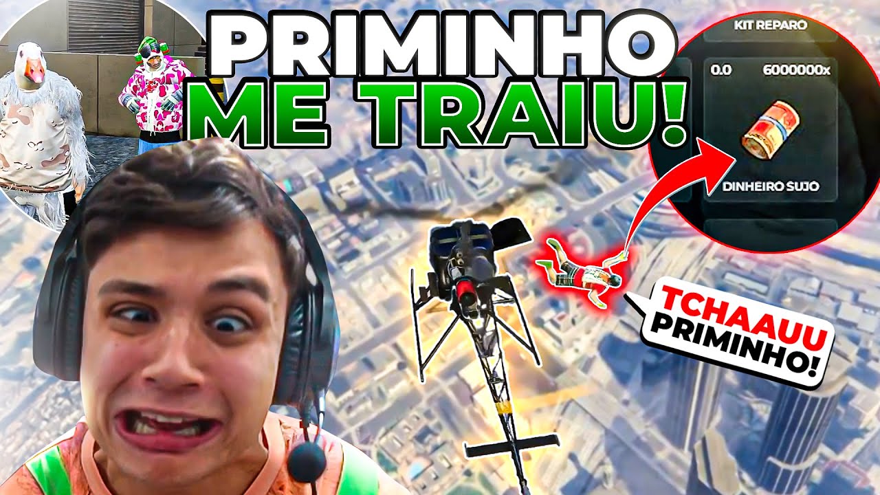 PAULINHO TOMOU UM GOLPE de 3 MILHÕES PARA o PRIMINHO!🤣 GTA RP (Modder Clips)