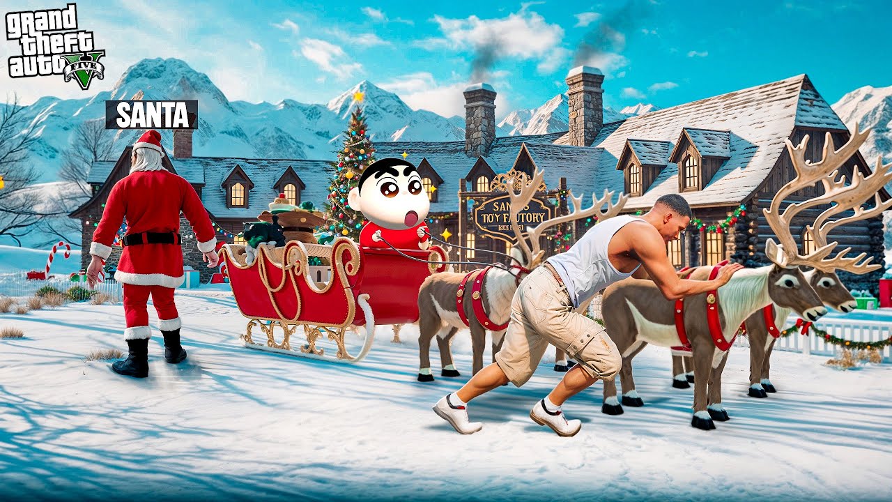 Franklin & Shinchan Found Santa’s Flying Vehicle 🎅🚀 | GTA 5 Malayalam Story