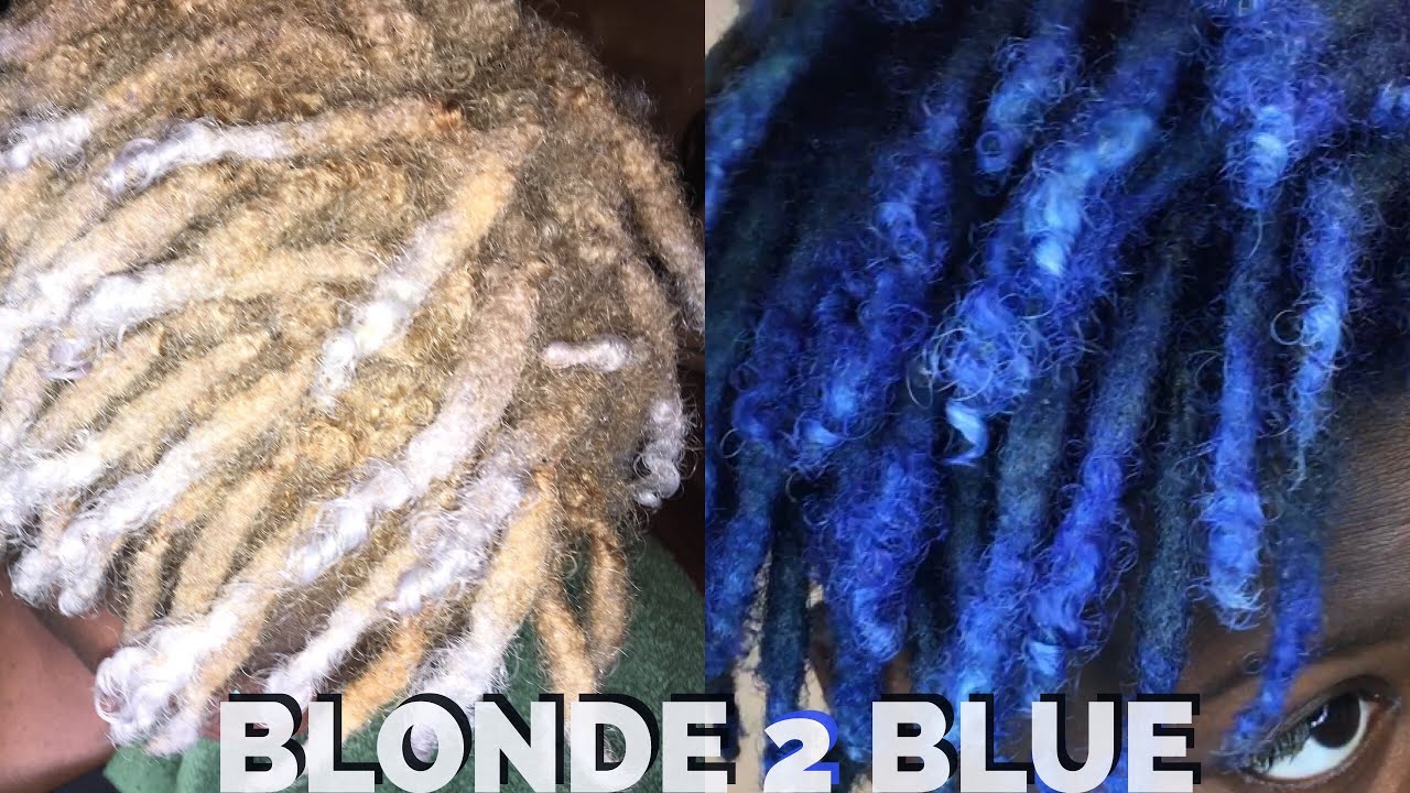 Coloring my locs| Blonde To Blue