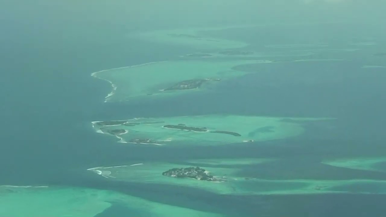 Pilot's view of taking off  Malé Airport, Maldives on Airbus A330