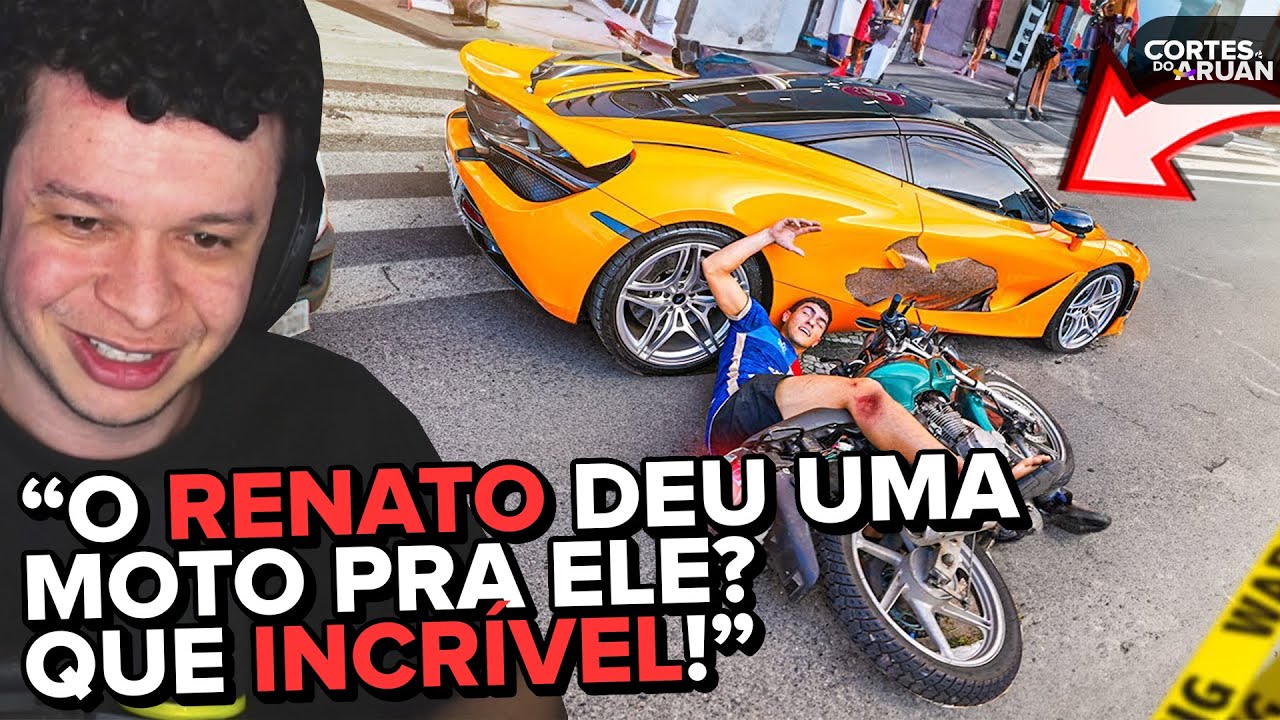 ARUAN REAGE: ACONTECEU UM ACIDENTE - UMA MOTO BATEU NA MINHA MCLAREN 😭 (RENATO GARCIA)