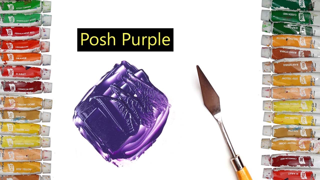 How To Make Posh Purple Color - Mixing Acrylic Colors