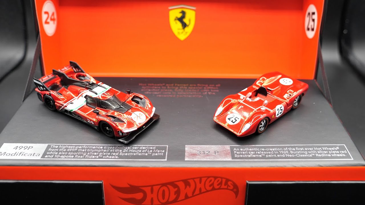 Unboxing Hot Wheels × Ferrari Heritage Set 2025 - Ferrari 499P & 312P - #JDK37 - 360 Grad Video 1:64