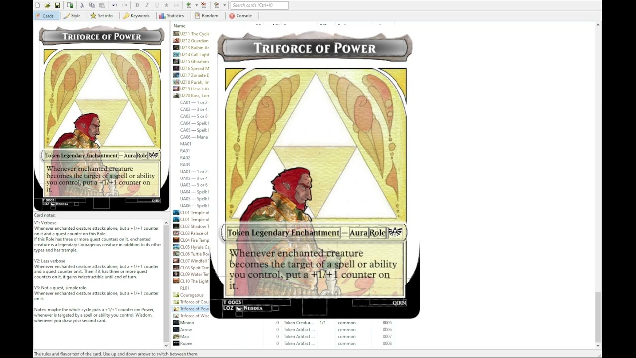 Custom Zelda MTG - Designing a Triforce mechanic