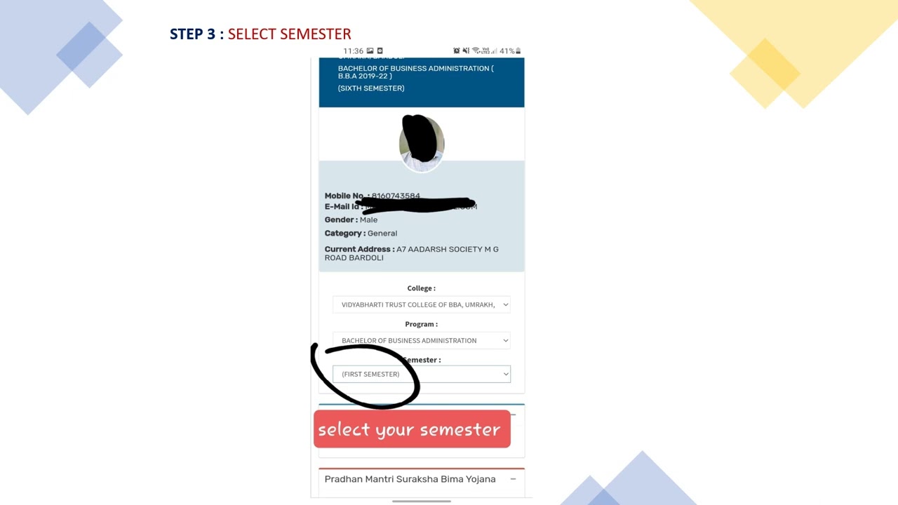 FILL EXTERNAL EXAM FORM IN VNSGU FROM STUDENT PORTAL
