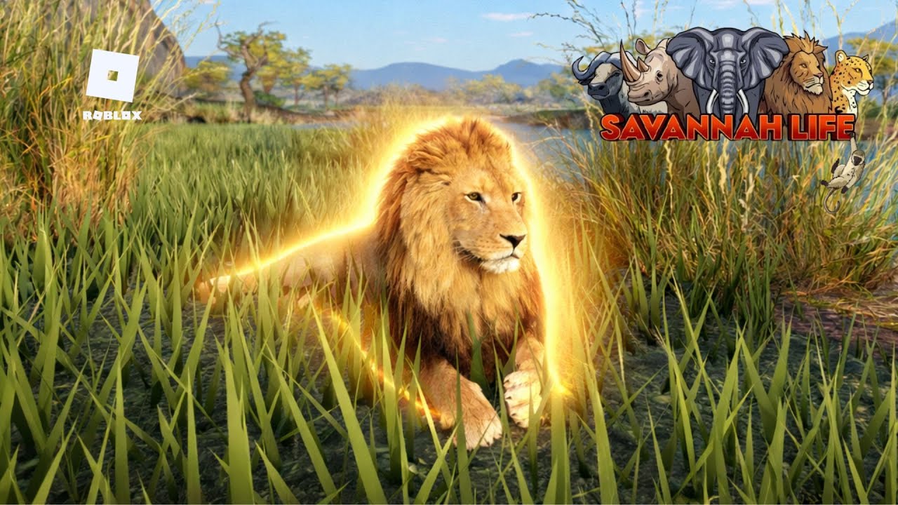 LUTEI CONTRA CROCODILOS E LEÕES! Vida de Leão no Savannah Life (Roblox)