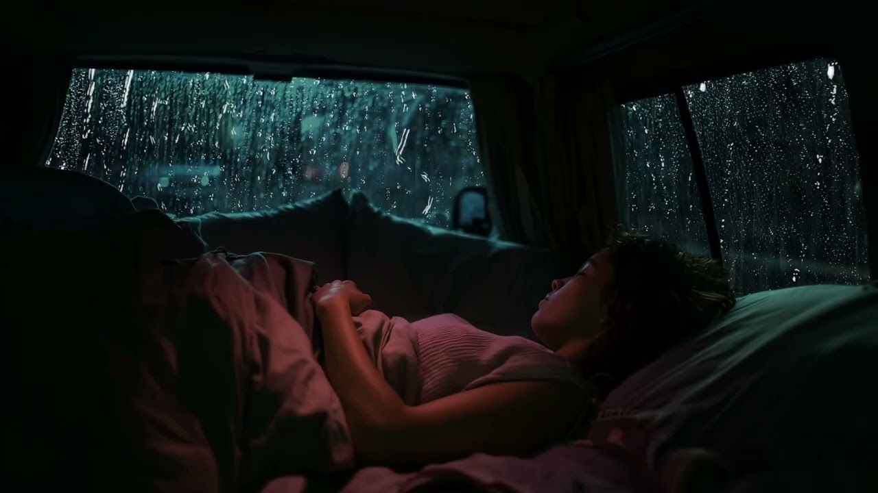 Rainy Night Escape: Sleeping in my Car | Rain Sounds on Car Roof for Sleeping