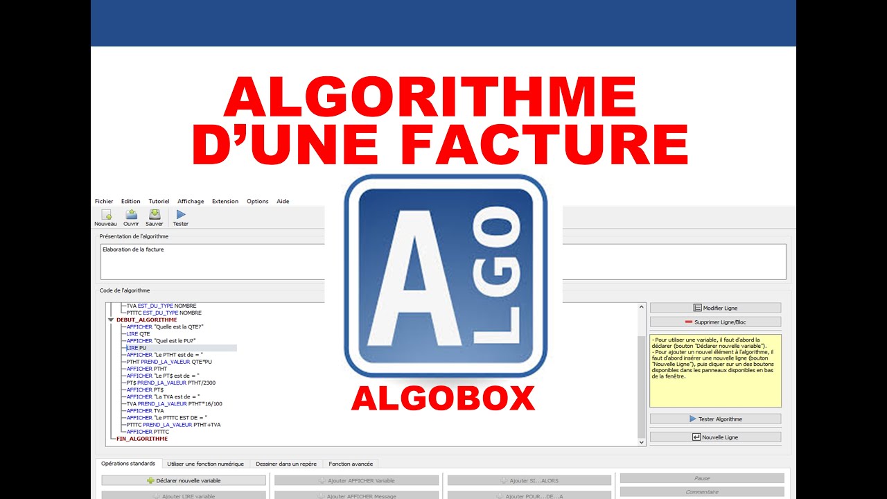 Comment faire algorithme d'une facture
