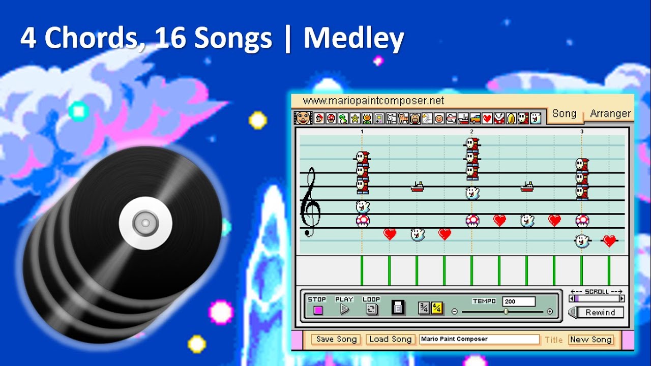 4 CHORDS, 16 SONGS I in Mario Paint Composer v2
