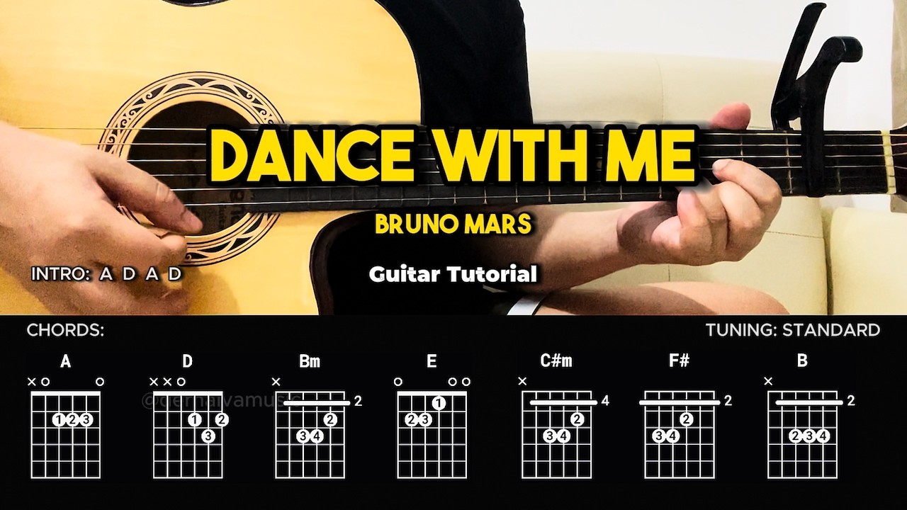 Dance With Me - Bruno Mars | Easy Guitar Tutorial For Beginners (CHORDS & LYRICS) #guitarlesson