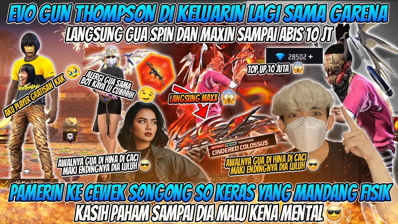 RELA TOP UP 10 JUTA BUAT SPIN EVO GUN THOMPSON LANGSUNG MAXIN DAN PAMERIN KE CEWEK SONGONG SO KERAS😱