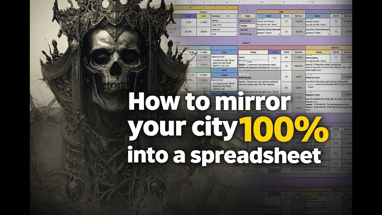 AoO Stats Calculator - How to mirror your city 100% into a spreadsheet