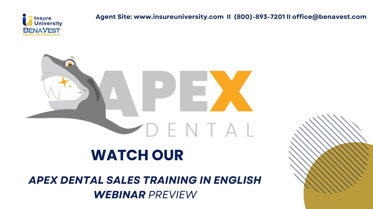 Apex Dental Sales Training Preview | English Webinar for Agents