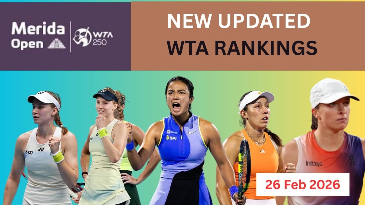 NEW UPDATED WTA RANKINGS | 26th Feb 2026 | Sabalenka, Rybakina & Eala Lock In for Indian Wells!