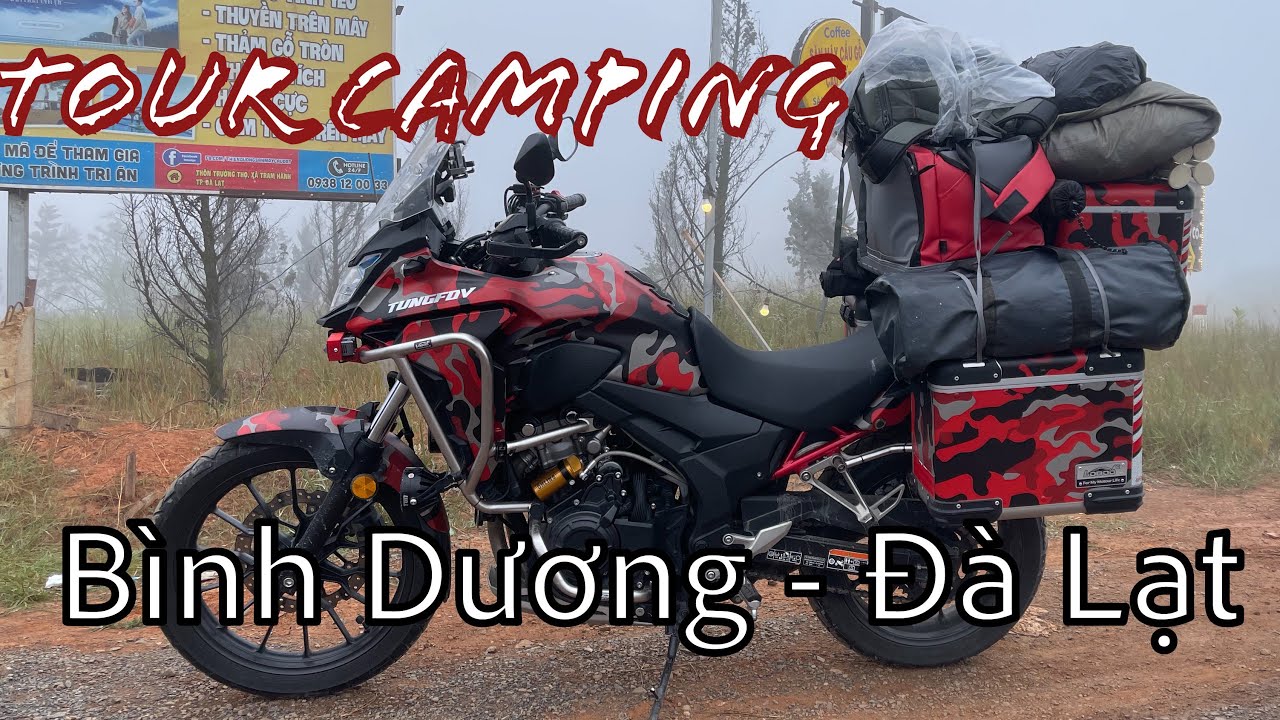 Chạy dưỡng sinh Bình Dương Đà Lạt với cb500x - cắm trại cùng nhóm bạn trên đồi