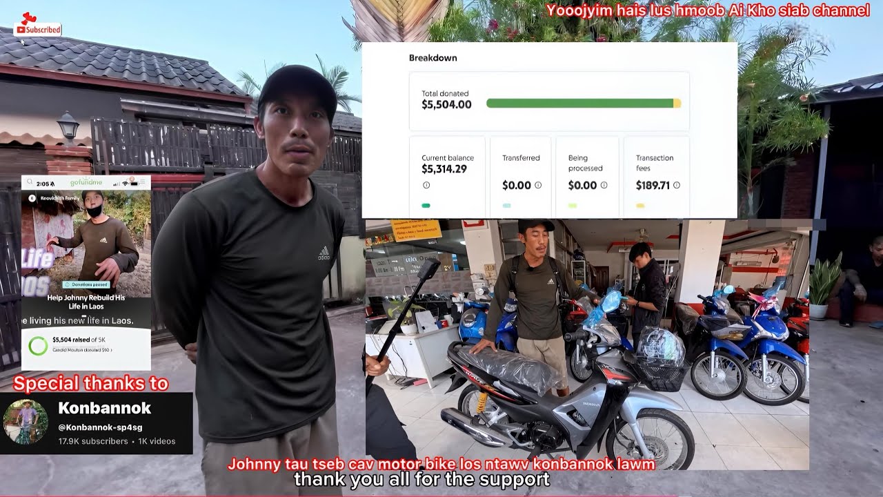 Johnny tau tseb cav motor bike los ntawm tus kwv tij nplog lawm 