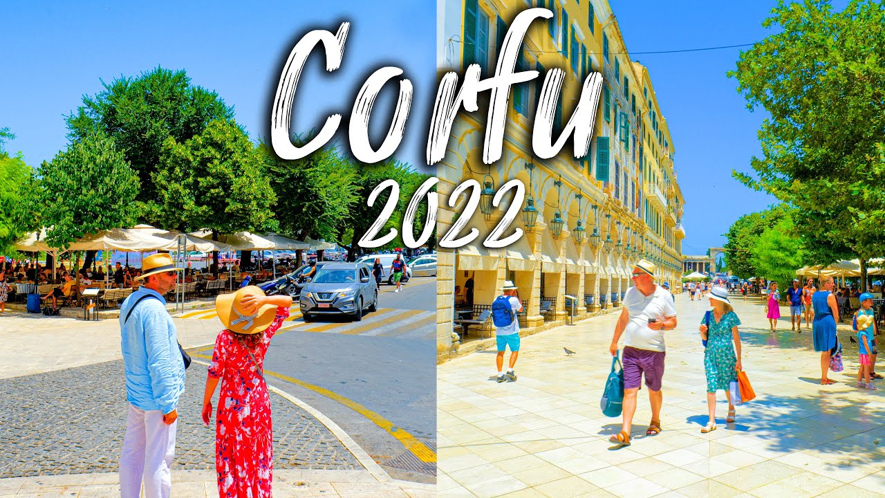 Corfu Greece, see Corfu in highest quality possible, walking tour 4k, Greece 2022