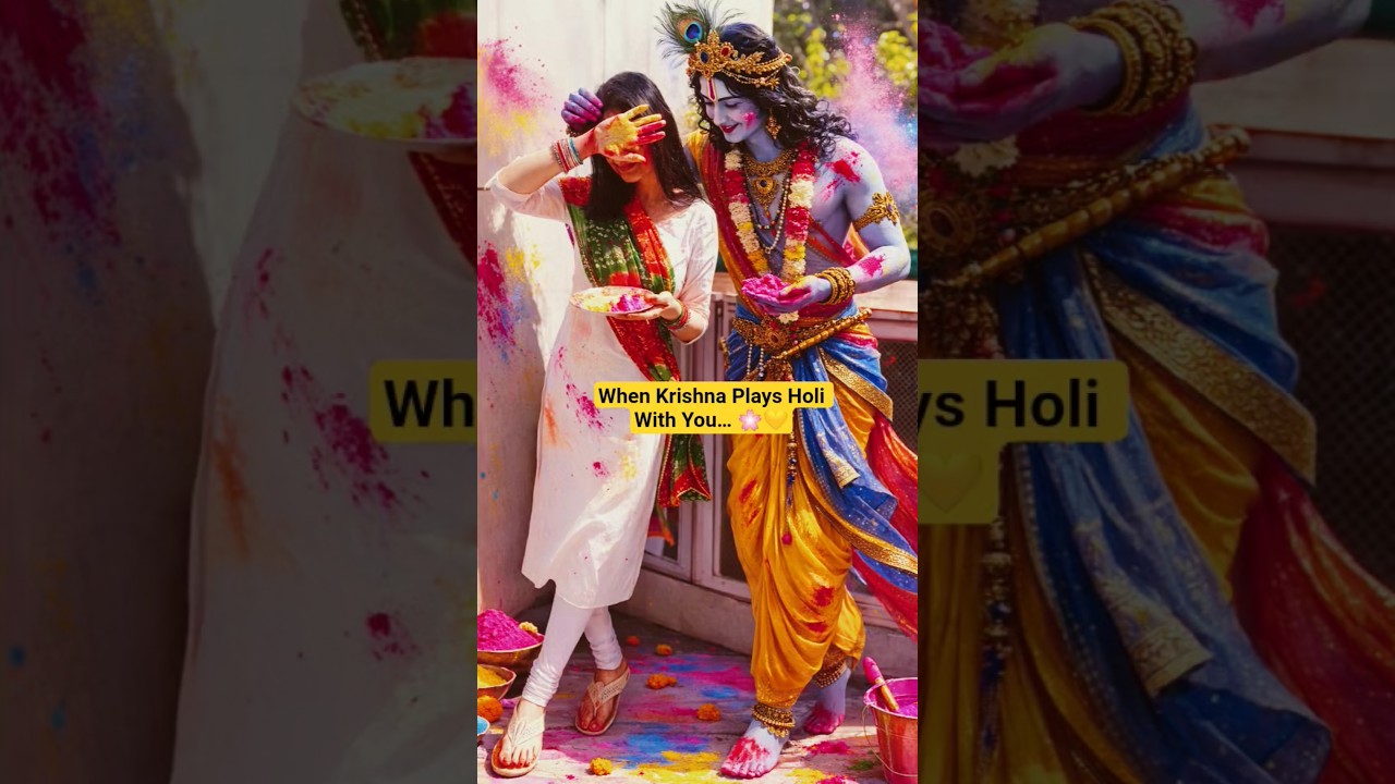 🌸कान्हा संग होली का दिव्य पल 💙 #shorts #holi #krishna #holiwithkrishna #holispecial #divine #hindi