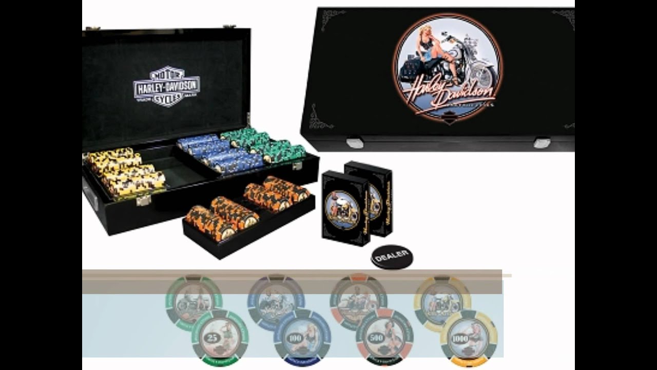 Harley Davidson American Beauty Pin Up Poker Set