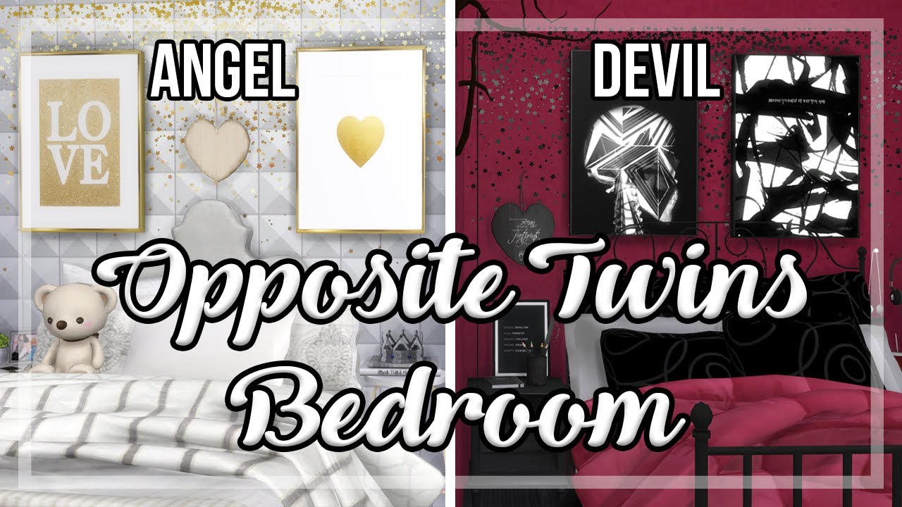 The Sims 4: Room Build || Opposite Twins Bedroom [Angel/Devil]