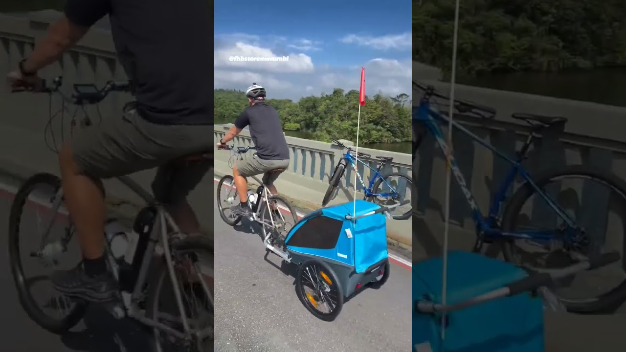 Trailer Bike Thule Coast XT para pr&aacute;tica esportiva com crian&ccedil;as #thule