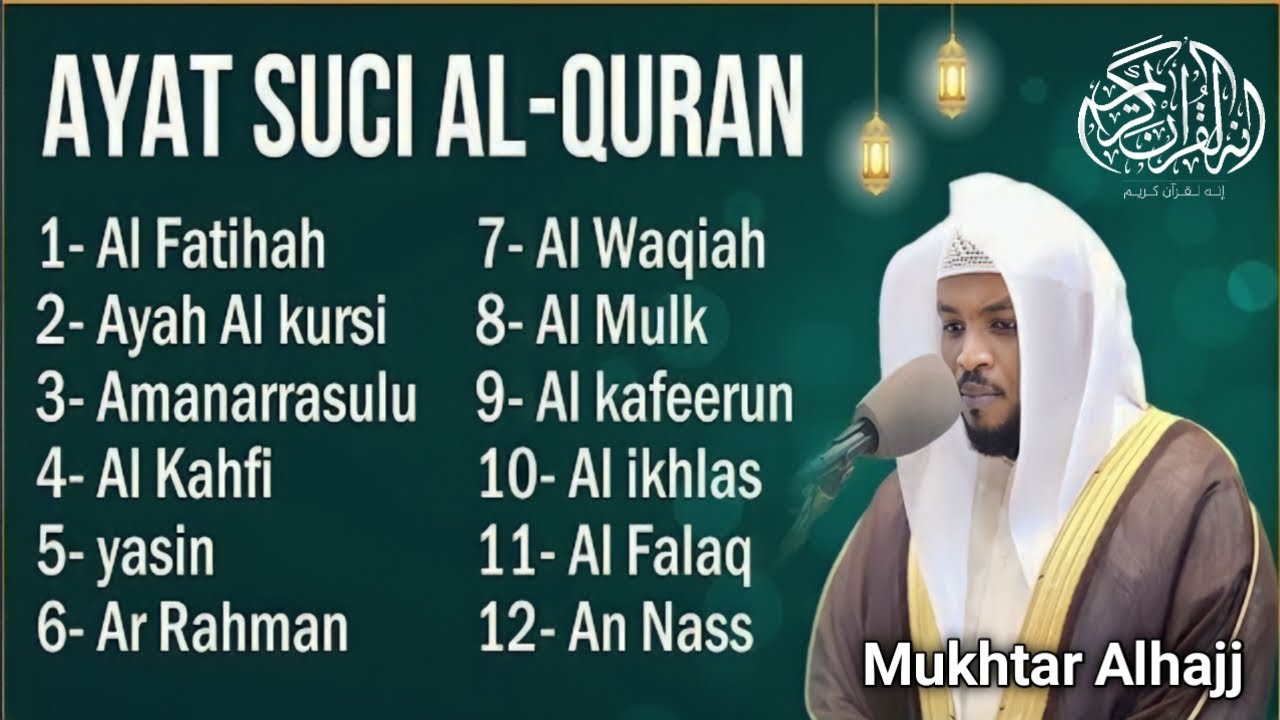 Ayat Suci AlQuran | Alfatiha,Ayah Alkursi, Alkahfi,Yasin,Alwaqia,Arrahman,Almulk, Almoeathat