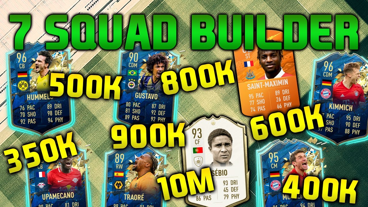 FIFA 20 SQUAD BUILDER 350K 400K 500K 600K 800K 900K 10M HYBRID SQUAD BUILDER