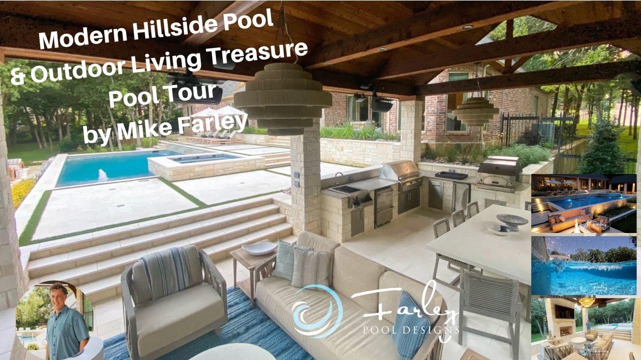 Modern Hillside Pool and Outdoor Living Treasure Pool Tour by Mike Farley