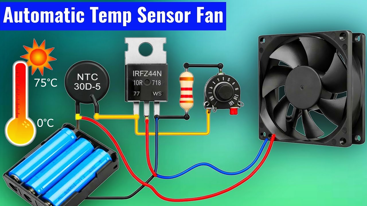 How to make Temperature sensor fan controller circuit