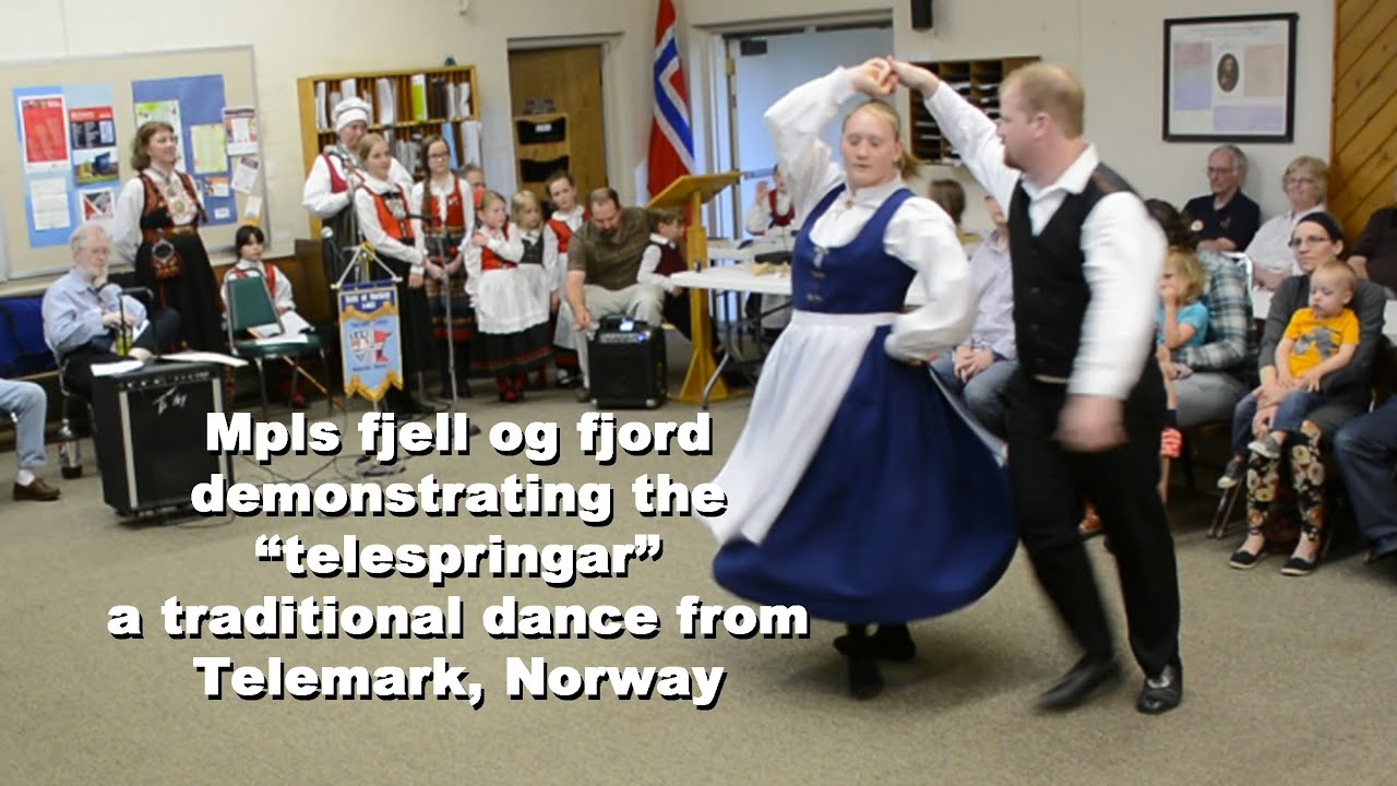 Fjell og Fjord demonstrating the telespringer dance of Telemark Norway