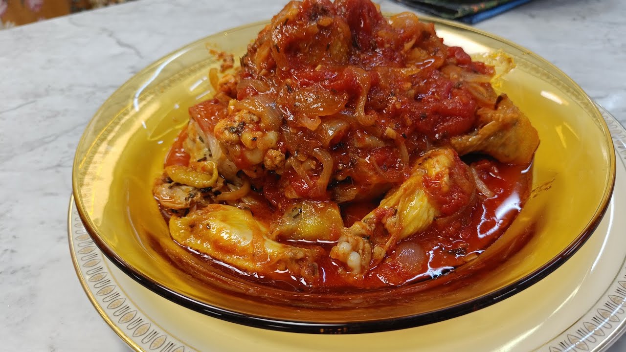 Il pollo alla cacciatora. Veloce e gustosissimo .