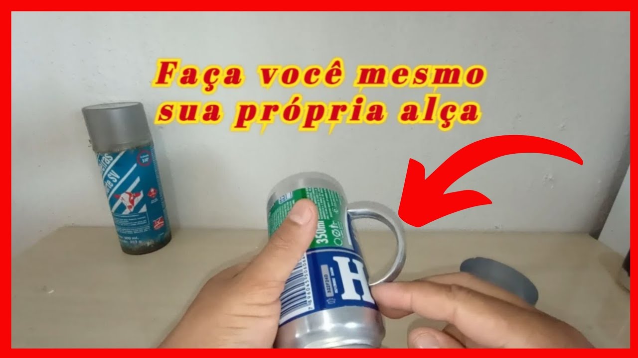 COMO FAZER ALÇA PARA CANECA DE LATINHA DE 350 ML | Fácil simple e rápido de fazer