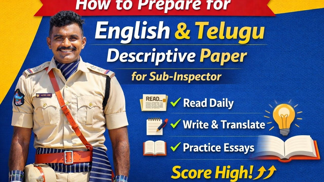 English & Telugu Descriptive Paper Preparation | SI Exam Strategy@NaveenTwostarcopSI 