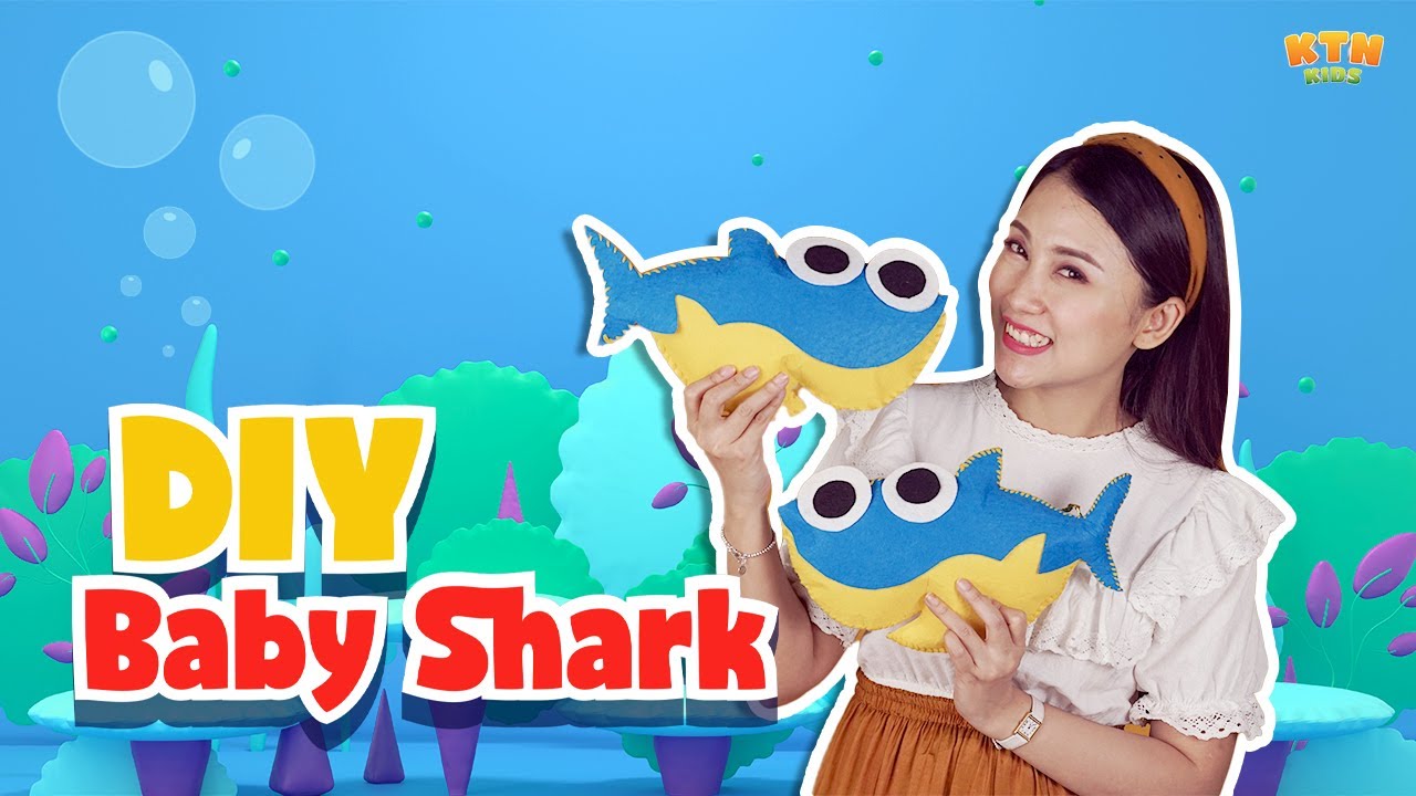 DIY Chị Annie Tóc Mây Hướng Dẫn Làm Đồ Chơi Thú Nhồi Bông Baby Shark | How To Make a Felt Baby Shark