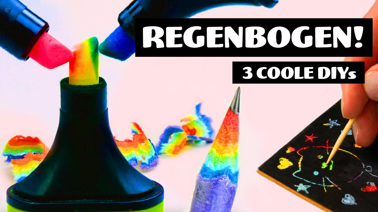 Jetzt wird's bunt! Coole Regenbogen-DIY's für den Alltag - Stifte & Malblock! | Tutorial by CuteDIY