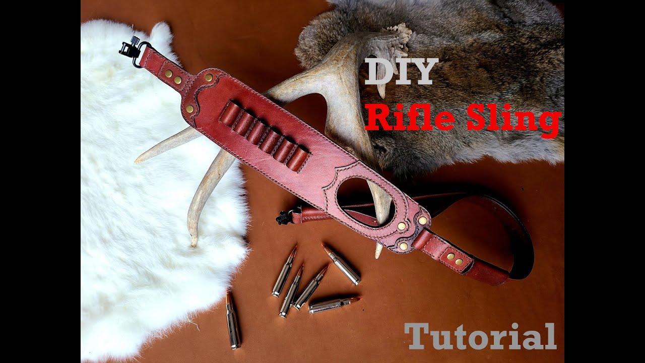 Making a Rifle Sling with PDF Leather Pattern - Leathercraft Video Tutorial