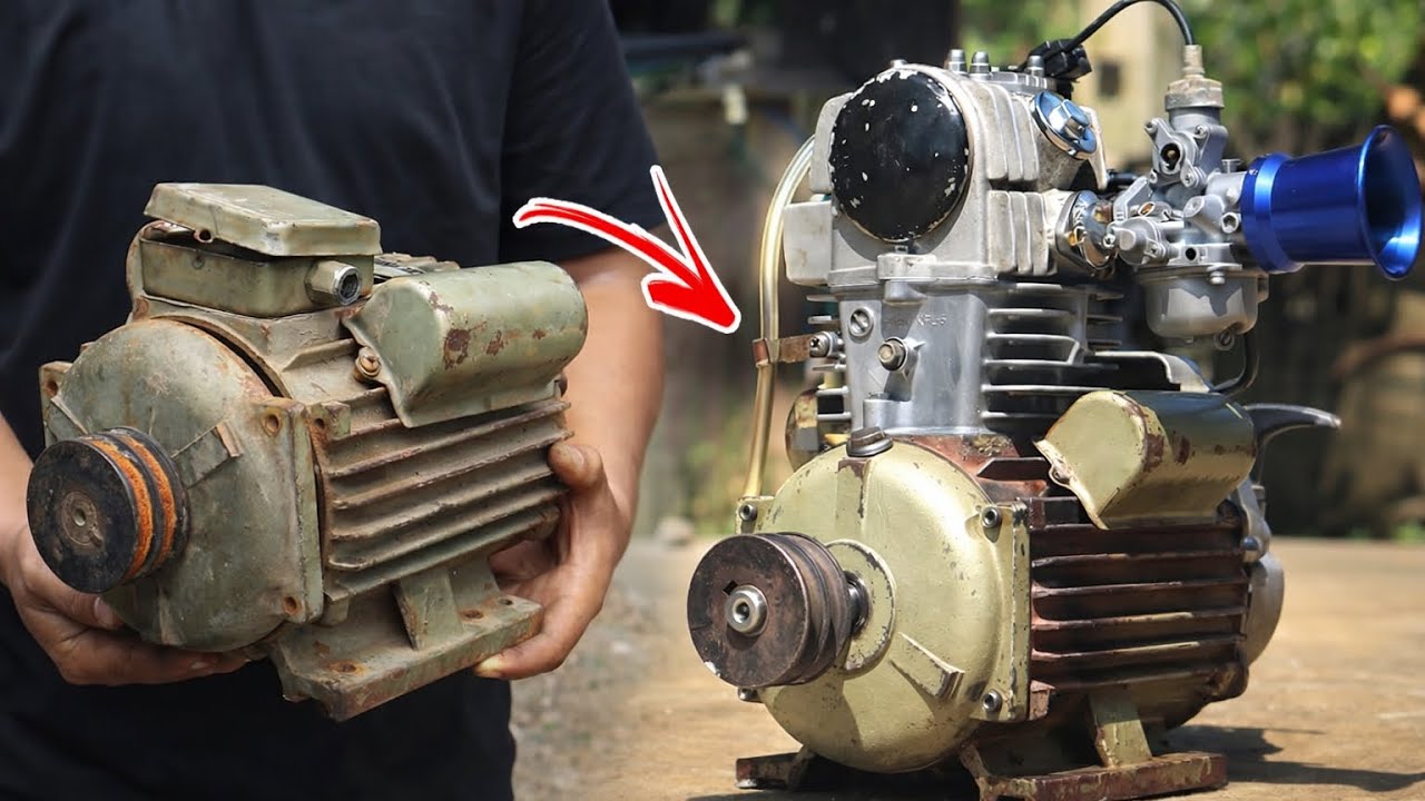 I Turned an Electric Motor Into Gasoline Engine
