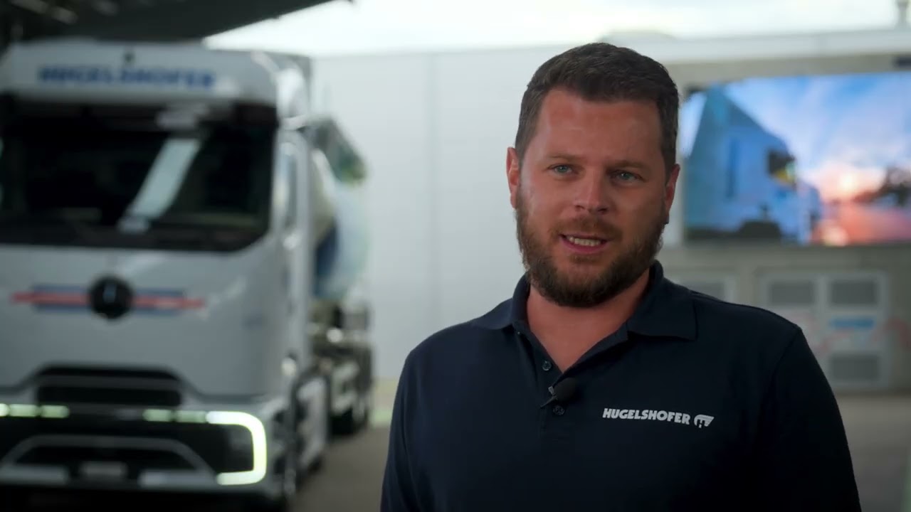 Der eActros 600 im Einsatz bei der Hugelshofer Gruppe