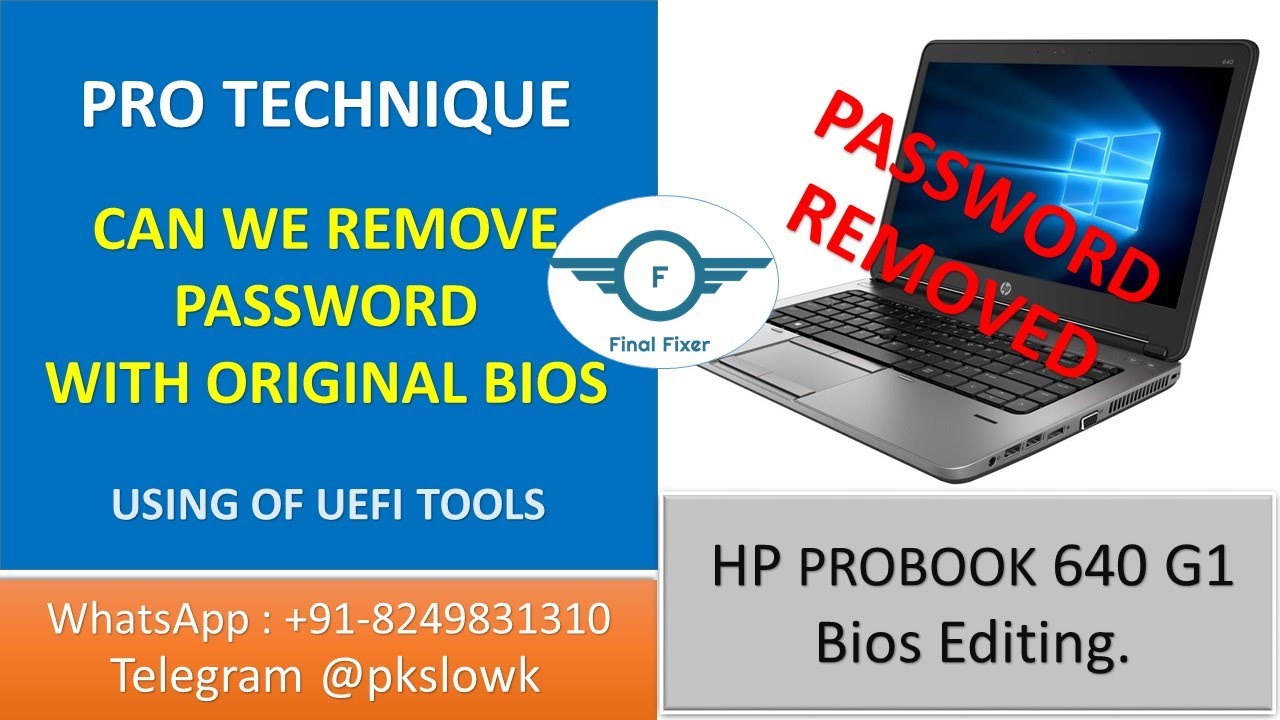 How to reset HP bios administrator password Notebook / ProBook 640 G1 ?Bios Editing Pro Tips.