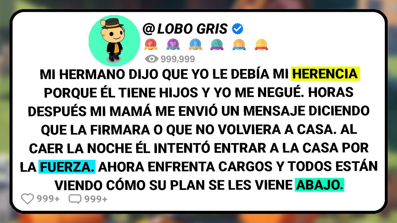Mi Hermano Dijo Que Yo Le Debía Mi Herencia Porque Él Tiene Hijos Y Yo Me Negué. Horas Después Mi...