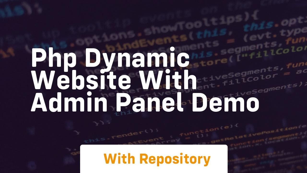 Php dynamic website with admin panel demo